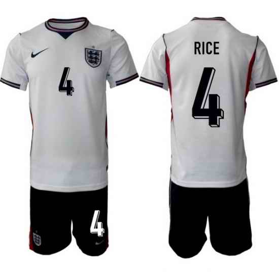 England FIFA World Cup 2026 White Soccer Jersey Declan Rice #4